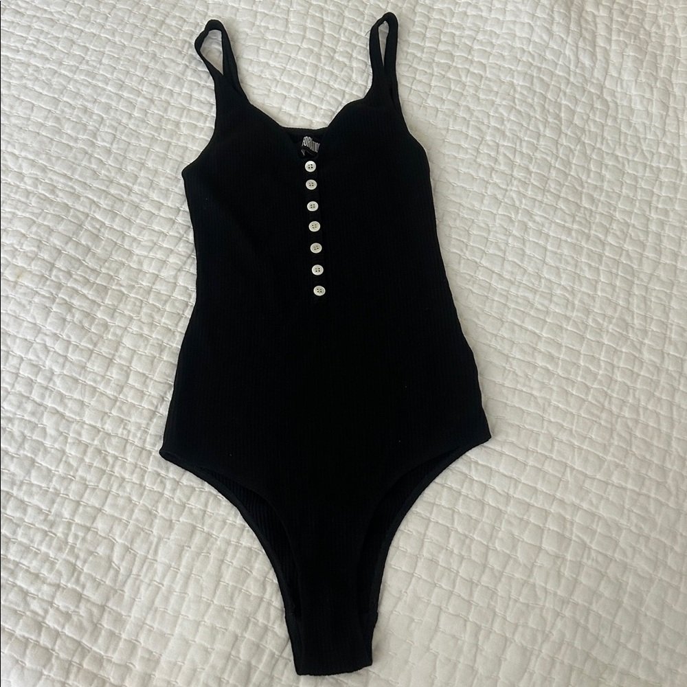 Reformation Black Ribbed Bodysuit - Picture 2 of 6